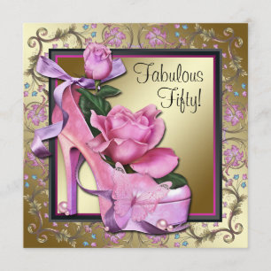 Invitation Fête d'anniversaire de l'or rose noir de la femme