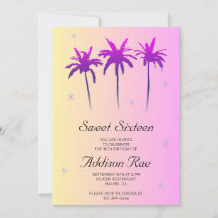 Invitation Fête d'anniversaire de Malibu Sweet sixteen