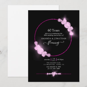 Invitation Fête d'anniversaire de mariage au diamant rose