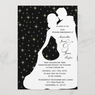Invitation Fête d'anniversaire de mariage blanc silo de danse