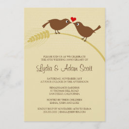 Invitation Fête d'anniversaire de mariage de 25 ans Love Bird