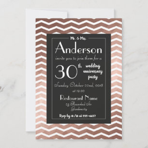 Invitation Fête d'anniversaire de mariage rose or élégant chi