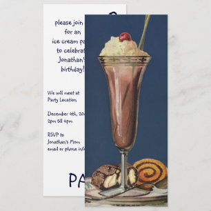Invitation Fête d'anniversaire de milk-shake au chocolat, des