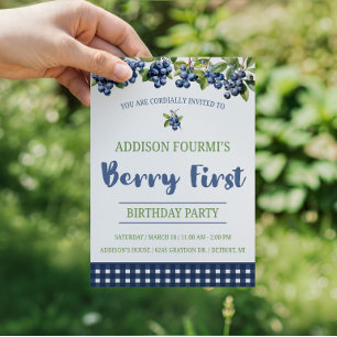 Invitation Fête d'anniversaire de Myrtille, Premier Fruit