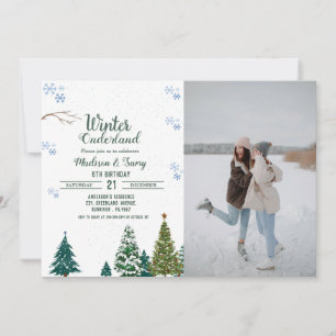 Invitation Fête d'anniversaire de Noël d'hiver dans le Nord