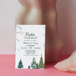 Invitation Fête d'anniversaire de Noël d'hiver dans le Nord