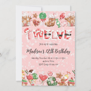 Invitation Fête d'anniversaire de Noël pour 12 ans
