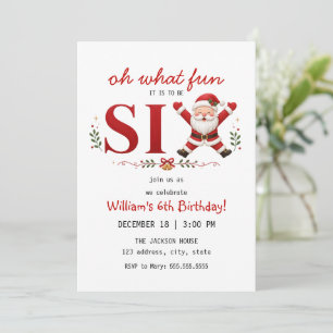 Invitation Fête d'anniversaire de Noël pour les 6 ans de Sant