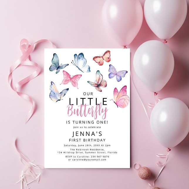 Invitation Fête d'anniversaire de notre petit papillon (Créateur téléchargé)