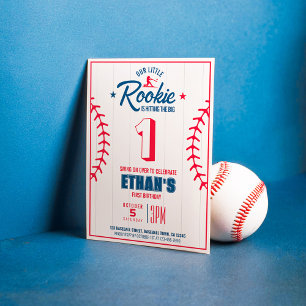 Invitation Fête d'anniversaire de notre petite rookie Basebal
