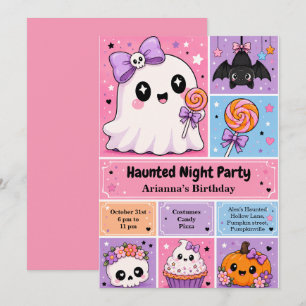 Invitation Fête d'anniversaire de nuit hantée – nuit d'Hallow