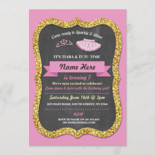 Invitation Fête d'anniversaire de parties scintillantes d'or