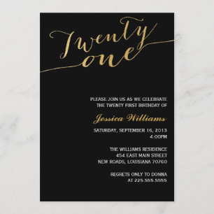 Invitation Fête d'anniversaire de parties scintillantes d'or