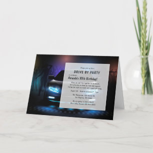 Invitation Fête d'anniversaire de passage en voiture de nuit
