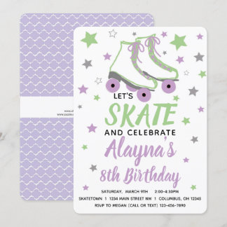 Invitation Fête d'anniversaire de patinage féminin
