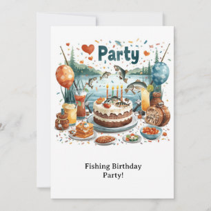 Invitation Fête d'anniversaire de pêche