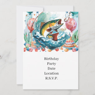 Invitation Fête d'anniversaire de pêche