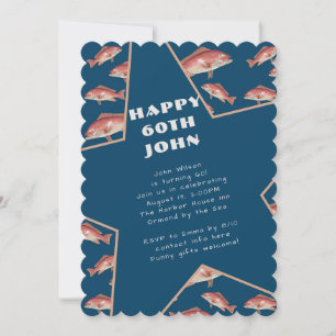 Invitation Fête d'anniversaire de pêche Vivaneau rouge
