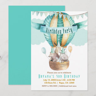 Invitation Fête d'anniversaire de peinture à l'aquarelle Aven