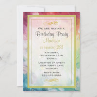 Fête d'anniversaire de peinture abstraite épaisse 