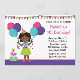 Invitation Fête d'anniversaire de petite fille