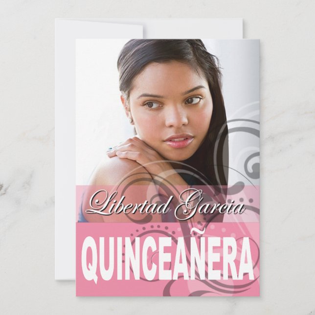 Invitation Fête d'anniversaire de photo de Quinceañera du (Devant)