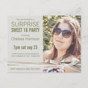 Invitation Fête d'anniversaire de photo du bonbon 16 à