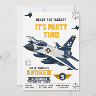 Invitation Fête d'anniversaire de pilote de chasse de l'armée