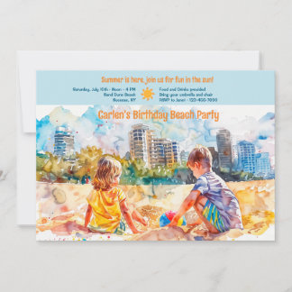 Invitation Fête d'anniversaire de plage