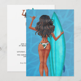 Invitation Fête d'anniversaire de plage de surf d'été rustiqu