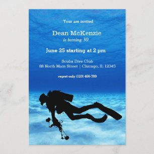 Invitation Fête d'anniversaire de plongée sous-marine
