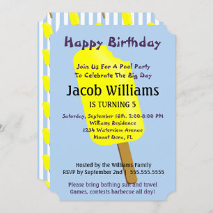 Invitation Fête d'anniversaire de Pops and Ice Cream