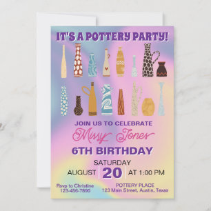 Invitation Fête d'anniversaire de poterie