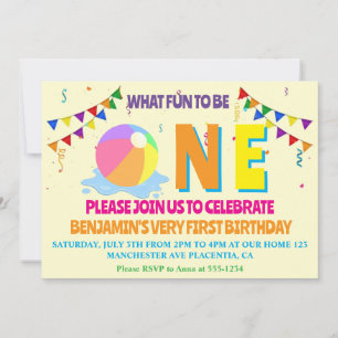 Invitation Fête d'anniversaire de premier anniversaire au bor