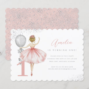 Invitation Fête d'anniversaire de première année de ballerine