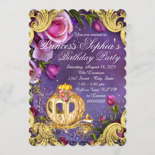 Invitation Fête d'anniversaire de princesse de conte de fée