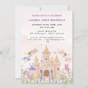 Invitation Fête d'anniversaire de princesse de conte de fées