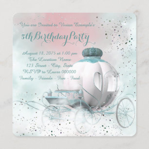 Invitation Fête d'anniversaire de princesse de conte de fées
