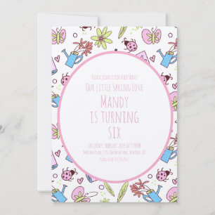 Invitation Fête d'anniversaire de printemps et de livres