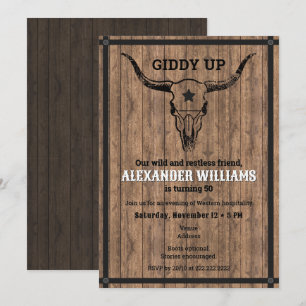 Invitation Fête d'anniversaire de ranch western Giddy Up