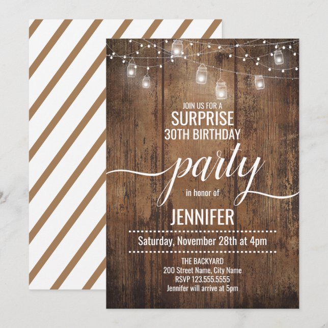 Invitation Fête d'anniversaire de Russe Surprise (Devant / Derrière)