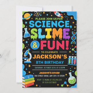 Invitation Fête d'anniversaire de science numérique personnel