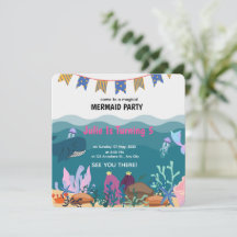 Fête d'anniversaire de sirène sous la mer Annivers