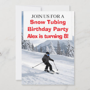 Invitation  Fête d'anniversaire de Snow Tubing 