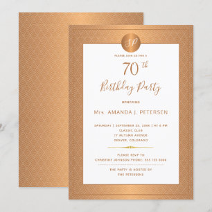 Invitation Fête d'anniversaire de soixante-dix ans élégante a