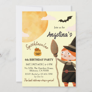 Invitation Fête d'anniversaire de sorcière effrayante Hallowe