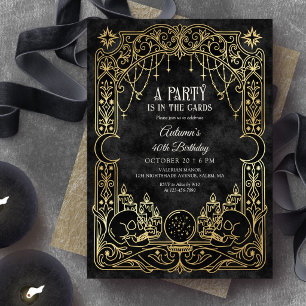 Invitation Fête d'anniversaire de sorcière Tarot Halloween no