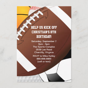 Invitation Fête d'anniversaire de sports d'All Star