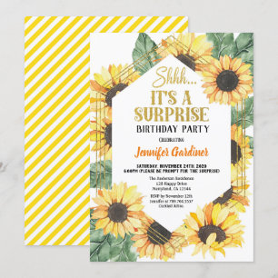 Invitation Fête d'anniversaire de Sunflower Surprise