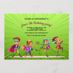 Invitation Fête d'anniversaire de Superheroes